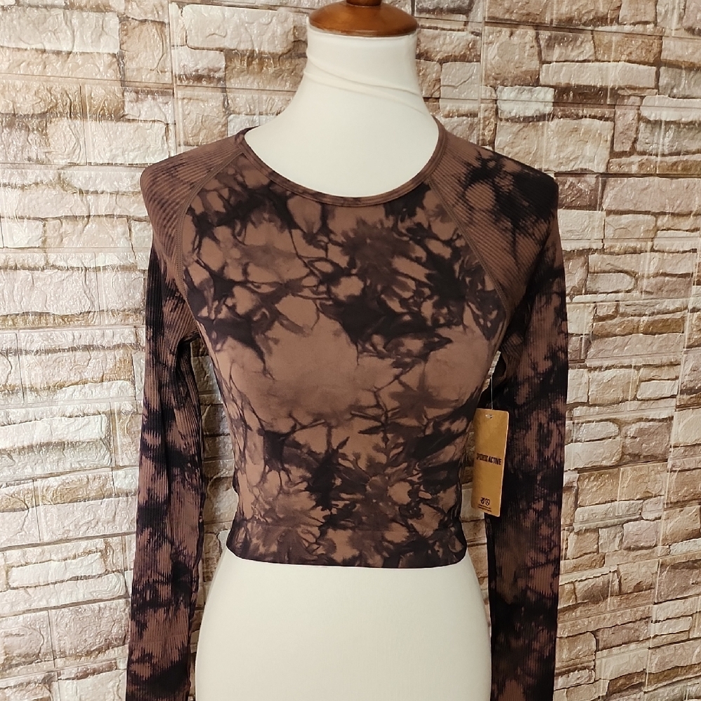 Victoria Secret Brand New Tie-Dye Long Sleeve Crop Top